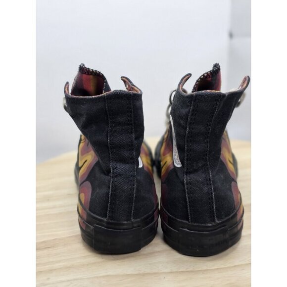 Size 8 Womens- Converse Chuck Taylor All Star High Black with yellow/Red/purple - Picture 6 of 9